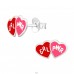Inimi "Girl Power" - Argint 925 Cercei Cu Surub Colorati A4S44631