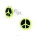 Flashy Peace Symbol - 925 Sterling Silver Ear Studs With Enamel Colors A4S44712