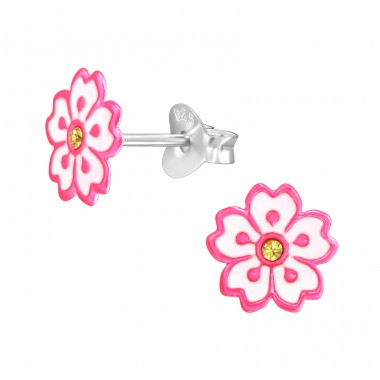 Floare - Argint 925 Cercei cu surub colorati A4S44766