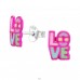 LOVE - Šperkové Striebro 925 Farebné Puzetové Náušnice A4S44769