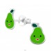 Pear Fruit - 925 Sterling Silver Ear studs with enamel colors A4S44882