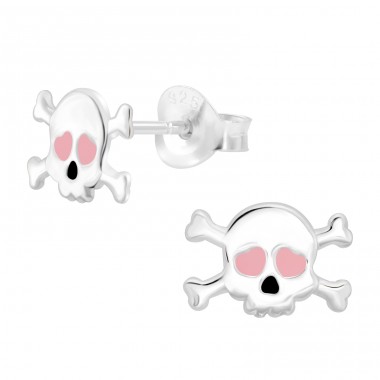 Totenkopf - Silber 925 Farbige Ohrstecker A4S44901