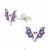 Liliac cu aripi mov - Argint 925 Cercei Cu Surub Colorati A4S44904