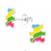 Cercei ursi multicolori - Argint 925 Cercei Cu Surub Colorati A4S45378