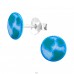 Worldmap - 925 Sterling Silver Ear Studs With Enamel Colors A4S45381