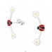 Buburuza si floricele - Argint 925 Cercei Cu Surub Colorati A4S46104