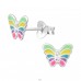 Fluturas colorat cu cristale - Argint 925 Cercei Cu Surub Colorati A4S46115