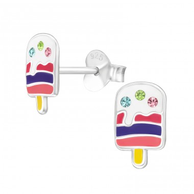 Nanuk - Šperkové Striebro 925 Farebné Puzetové Náušnice A4S46188