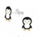 Pinguin - Argint 925 Cercei cu surub colorati A4S46293