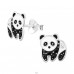 Urs Panda cu Cristale - Argint 925 Cercei Cu Surub Colorati A4S46587