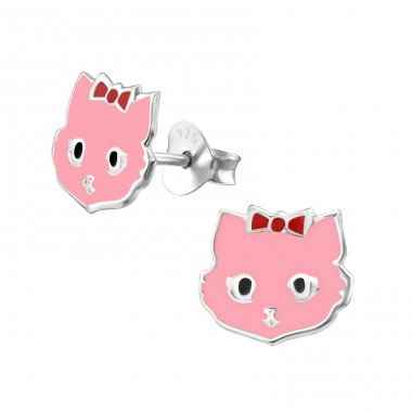 Strieborné Hello Kitty - Striebro 925 Farebné puzetové náušnice A4S4721