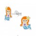 Mermaid - 925 Sterling Silver Ear studs with enamel colors A4S47732