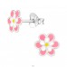 7 mm Blume - 925Er Silber Ohrstecker Mit Emaillefarben A4S49917