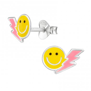 Smiley Mennydörgéssel - 925 Ezüst Színes Fülbevalók A4S49919