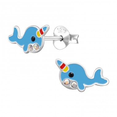 Balenă - Argint 925 Cercei cu surub colorati A4S50662