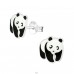 Strieborná Panda - Striebro 925 Farebné náušnice A4S7391