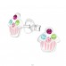 Cupcake - Striebro 925 Puzetové náušnice s kameňmi A4S18690