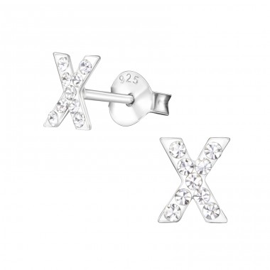 "X" - Striebro 925 Puzetové náušnice s kameňmi A4S23830