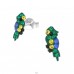 Parrot - 925 Sterling Silver Ear studs with stones A4S33024
