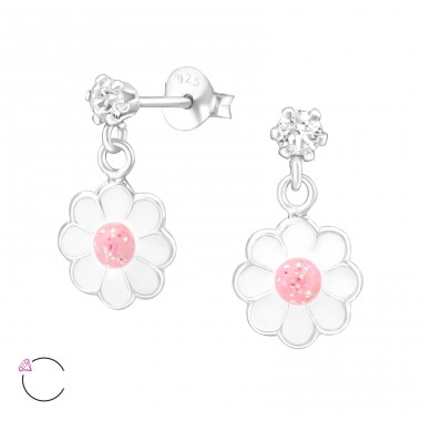 Hängende Blume mit Swarovski®-Kristallen – 925er Sterlingsilber Swarovski für Kinder A4S34844