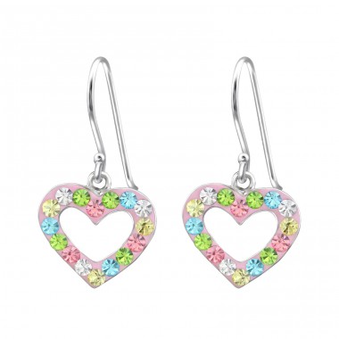 Heart - 925 Sterling Silver Earrings for Children A4S15273