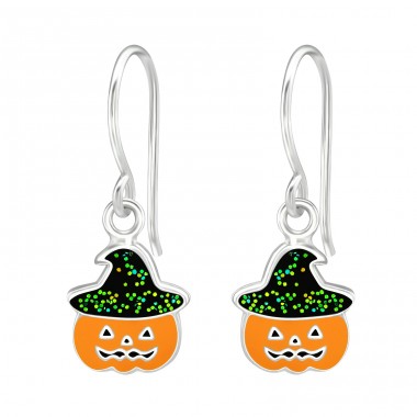 Pumpkin - 925 Sterling Silver Earrings for Children A4S38691