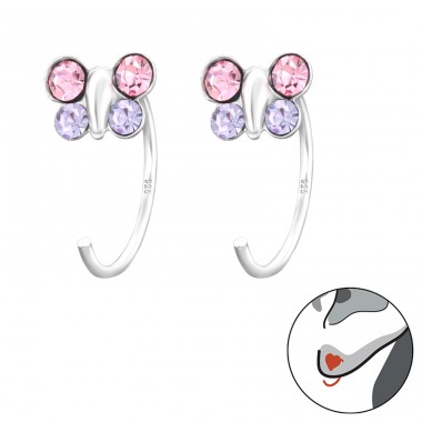 Butterfly - 925 Sterling Silver Earrings for Children A4S43459