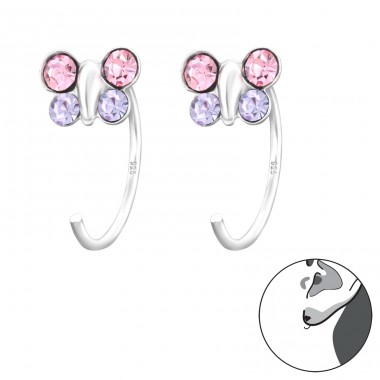 Butterfly - 925 Sterling Silver Earrings for Children A4S43459