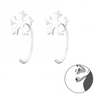 Snowflake - 925 Sterling Silver Earrings for Children A4S43470