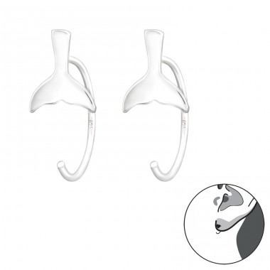 Whale's Tail - 925 Sterling Silver Earrings for Children A4S43472