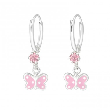 Hanging Ballet Shoe - 925 Sterling Silver Earrings for Children A4S45693