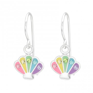Cochilie multicolora cu cristale - Argint 925 Cercei Pentru Copii A4S45787