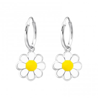 Silberne Blume - 925er Silber Creolen für Kinder A4S27559