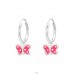 Butterfly - 925 Sterling Silver Children Hoops A4S28634