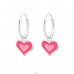 Heart - 925 Sterling Silver Children Hoops A4S28635