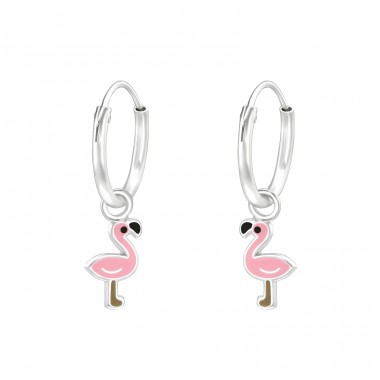 Flamingo - 925er Silber Creolen für Kinder A4S36981