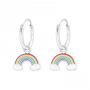 Hängende Regenbogen - 925er Silber Creolen für Kinder A4S36982