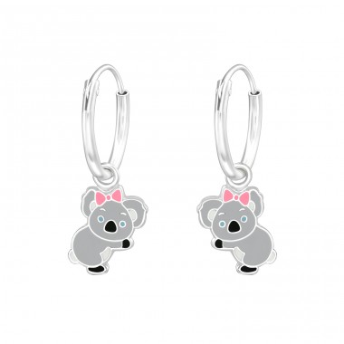 Hängender Koala - 925er Silber Creolen für Kinder A4S36985