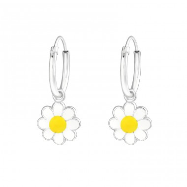 Hängende Blume - Silber 925 Creolen A4S37219