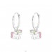 Hanging Unicorn - 925 Sterling Silver Children Hoops A4S38310