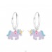 Unicorn / Inorog multicolor - Argint 925 Cercuri Cu Agatatori A4S41460