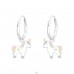 Hanging Unicorn - 925 Sterling Silver Children Hoops A4S41556