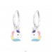 Hanging Unicorn - 925 Sterling Silver Children Hoops A4S41557