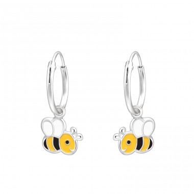 Hanging Bee - 925 Sterling Silver Children Hoops A4S42194
