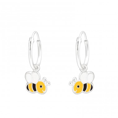 Hanging Bee - 925 Sterling Silver Children Hoops A4S42194