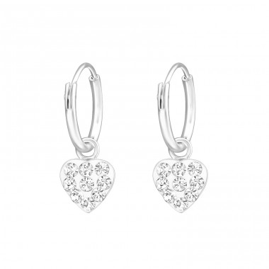 Silbernes Herz - 925er Silber Creolen für Kinder A4S6676