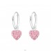 Heart - 925 Sterling Silver Children Hoops A4S6676
