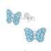 Butterfly - 925 Sterling Silver Ear studs with stones A4S15260