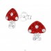 Mushroom - 925 Sterling Silver Ear studs with stones A4S16289
