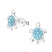 Turtle - 925 Sterling Silver Ear studs with stones A4S16296